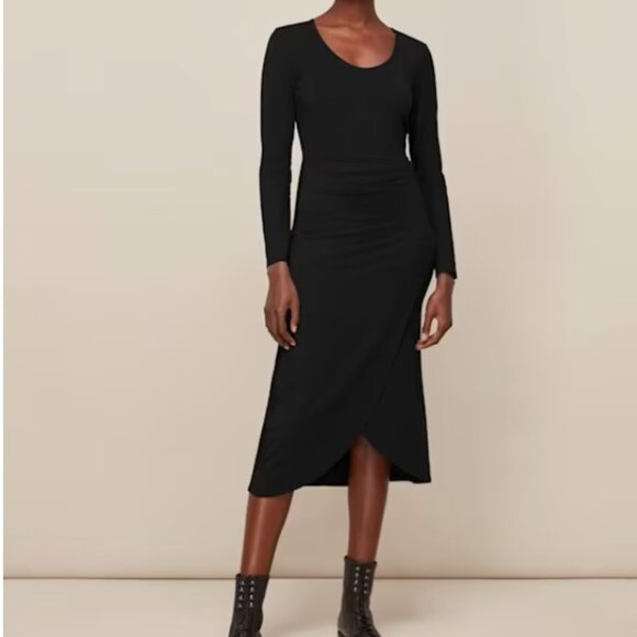 Whistles Black Jersey Wrap Dress - Picture 1 of 11